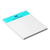 Neon Blue Minimal Personalized Name Monogram ノートパッド (アングル)