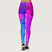 Neon Blue Purple Pink Abstract Pattern レギンス (裏面)