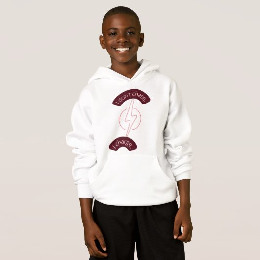 Neon blush and rosegold tech accent AI kid hoodie (正面フル)