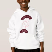 Neon blush and rosegold tech accent AI kid hoodie (正面)