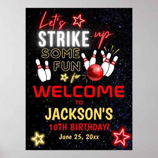 Neon Bowling party for Kids ポスター (正面)