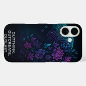 Neon Brain Bloom iPhone 16 カース – Outthink. Outcre Case-Mate iPhoneケース (裏面 (横))