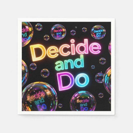 Neon Bubbles For a Life Decision  スタンダードカクテルナプキン (正面)