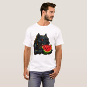 Neon Bulldog & Watermelon T-Shirt – Summer Vibes E Tシャツ (正面フル)