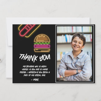 Neon Burger & Hotdog Thank You Card サンキューカード