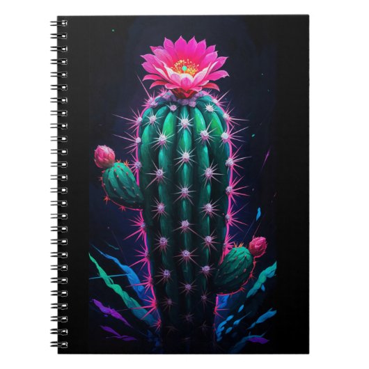 Neon Cactus Bloom ノートブック (正面)