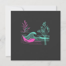 NEON CALM – Retro Wave & Botanical Line Art シーズンカード
