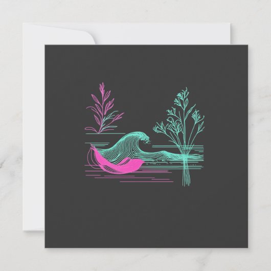 NEON CALM – Retro Wave & Botanical Line Art シーズンカード (正面)