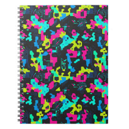 Neon Camouflage Pattern ノートブック