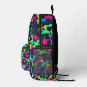 Neon Camouflage Pattern プリントバックパック (右)