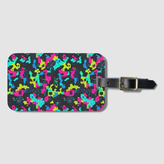 Neon Camouflage Pattern ラゲッジタグ (正面横)