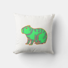 Neon Capybara – Cute Colorful Animal クッション