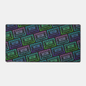 Neon Cassette Desk Mat – Green Blue デスクマット (正面)