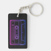 Neon Cassette Key Ring, Pink Dark Blue Vaporwave キーホルダー (裏面)