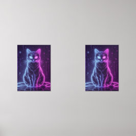 **Neon Cat Design – Glowing Futuristic Feline Art*