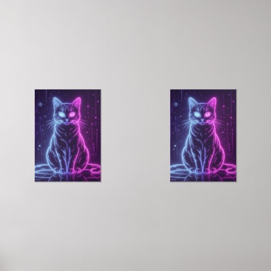 **Neon Cat Design – Glowing Futuristic Feline Art* (正面)