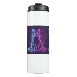**Neon Cat Design – Glowing Futuristic Feline Art* タンブラー