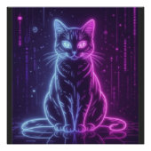 **Neon Cat Design – Glowing Futuristic Feline Art* ポスター (正面)
