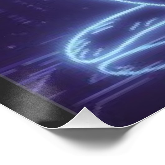 **Neon Cat Design – Glowing Futuristic Feline Art* ポスター (コーナー)