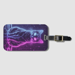 **Neon Cat Design – Glowing Futuristic Feline Art* ラゲッジタグ