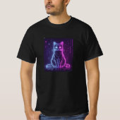 **Neon Cat Design – Glowing Futuristic Feline Art* Tシャツ (正面)