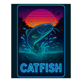 Neon Catfish Poster ポスター