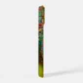 Neon Charlie Chameleon, Textile Rainforest Collage iPhone 15ケース (右側面)
