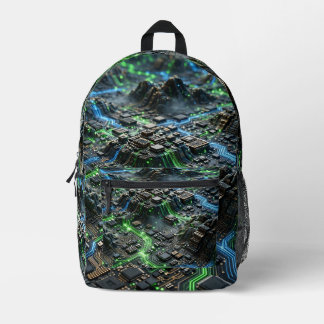 Neon Circuit Flow Backpack プリントバックパック