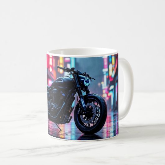Neon City Motorcycle コーヒーマグカップ (正面右)