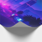 Neon City Synthwave Sunset XL Area Rug ラッピングペーパー (角)
