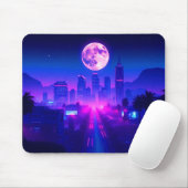 Neon City Synthwave Sunset XL Gaming Desk Mat マウスパッド (マウス)