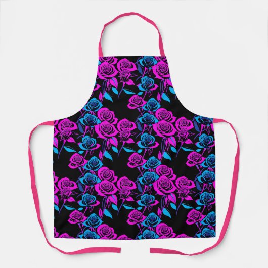 Neon Colored Roses エプロン (正面)