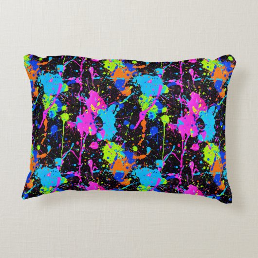 Neon Colorful Pattern アクセントクッション (裏面)