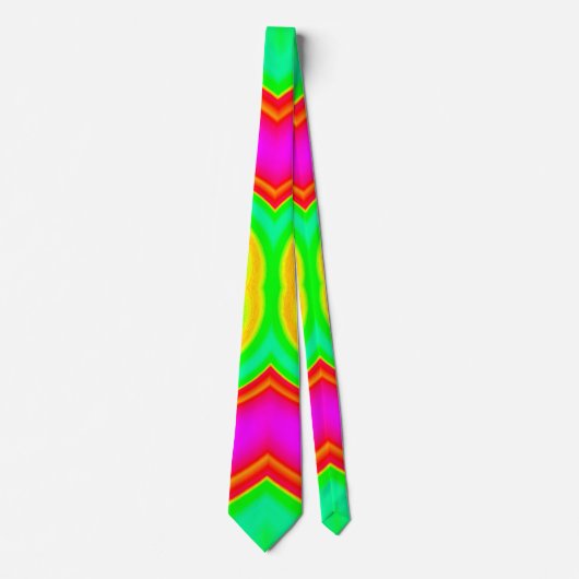 Neon Colors Abstract Pattern ネクタイ (正面)