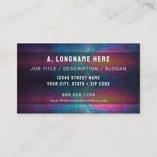 Neon Cosmic Galaxy Reiki Healer Company Logo  名刺 (裏面)