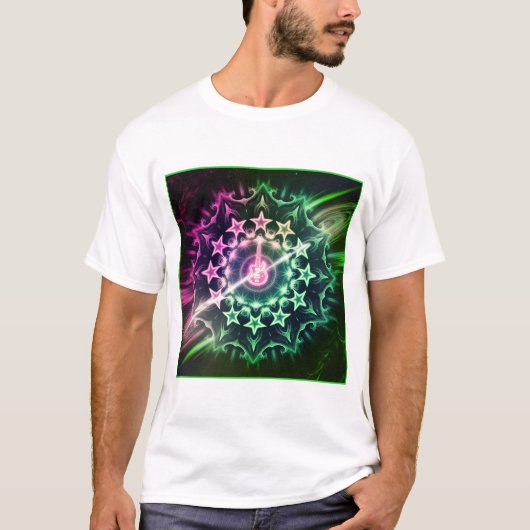 Neon Cosmic Rock Mandala Tシャツ (正面)