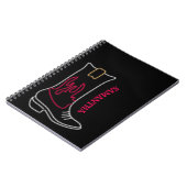 Neon Cowboy Bootカスタマイズ可能な名前 ノートブック (左側)