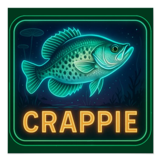 Neon Crappie Poster Print ポスター (正面)