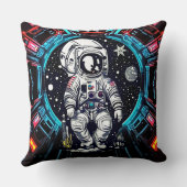 Neon Cyber Astronaut Pillow クッション (裏面)