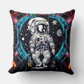 Neon Cyber Astronaut Pillow クッション (正面)