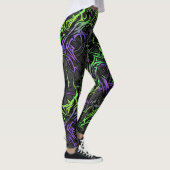 Neon Cyber: Electric Green and Purple レギンス (右)