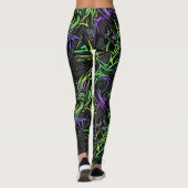 Neon Cyber: Electric Green and Purple レギンス (裏面)