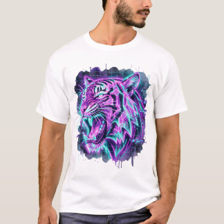 Neon Cyber Tiger 🐅⚡ Tシャツ