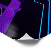 Neon Cyberpunk Abstract Glitch Art ポスター (コーナー)