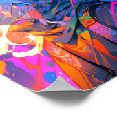 Neon Cyberpunk Anime Girl ポスター (角)