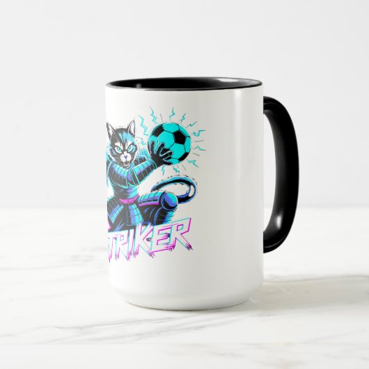 Neon Cyberpunk Cat Mugs – Gamer Gift Edition マグカップ (正面右)