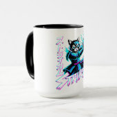 Neon Cyberpunk Cat Mugs – Gamer Gift Edition マグカップ (正面左)