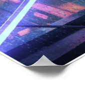 Neon Cyberpunk Girl | Futuristic City Warrior ポスター (角)