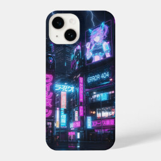Neon Cyberpunk Glitch Anime iPhone Case iPhone 14ケース