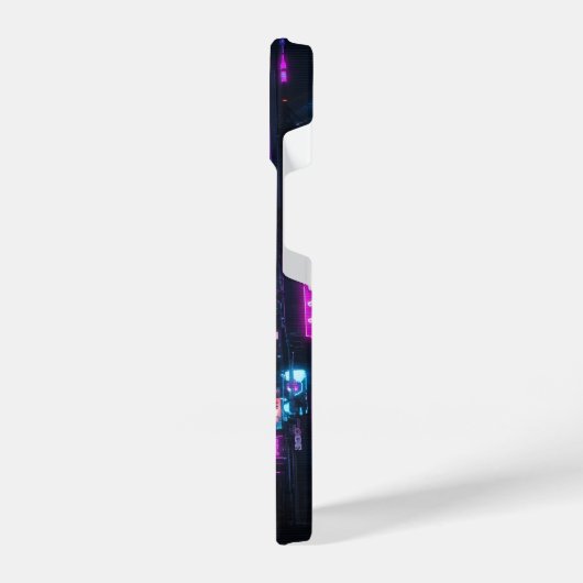 Neon Cyberpunk Glitch Anime iPhone Case iPhoneケース (左側面)